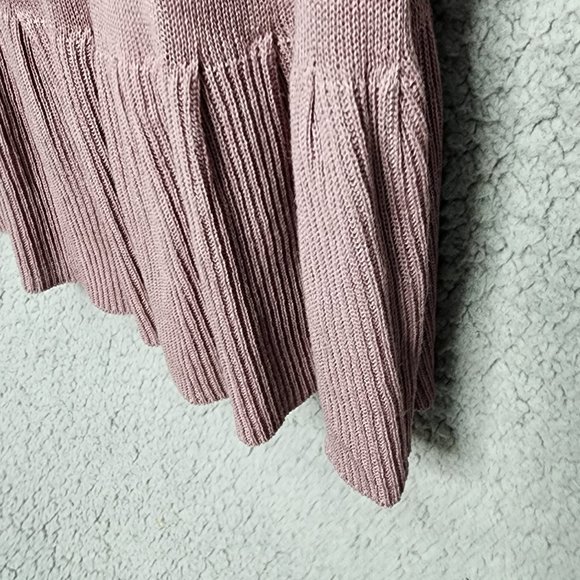SIBERIAN Women's Small Dark Blush Pink Sleeveless Ruffled Bottom Sweater Dress - Picture 4 of 8
